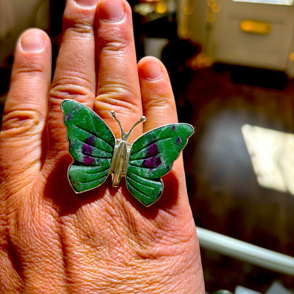 Fine Silver Ruby Zoisite Ring